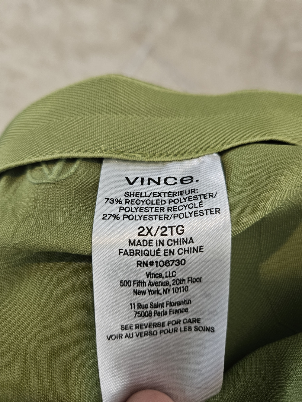 NWT Vince Wide Leg Satin Pants Size 2X Green Formal Business Casual Feminine - Picture 7 of 8